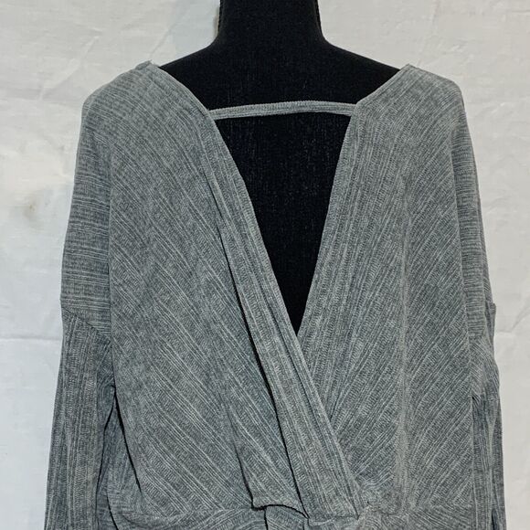 Heart Of The South Grey Oversized Sweater Womens Size Small Chenille Open Back - Picture 4 of 5